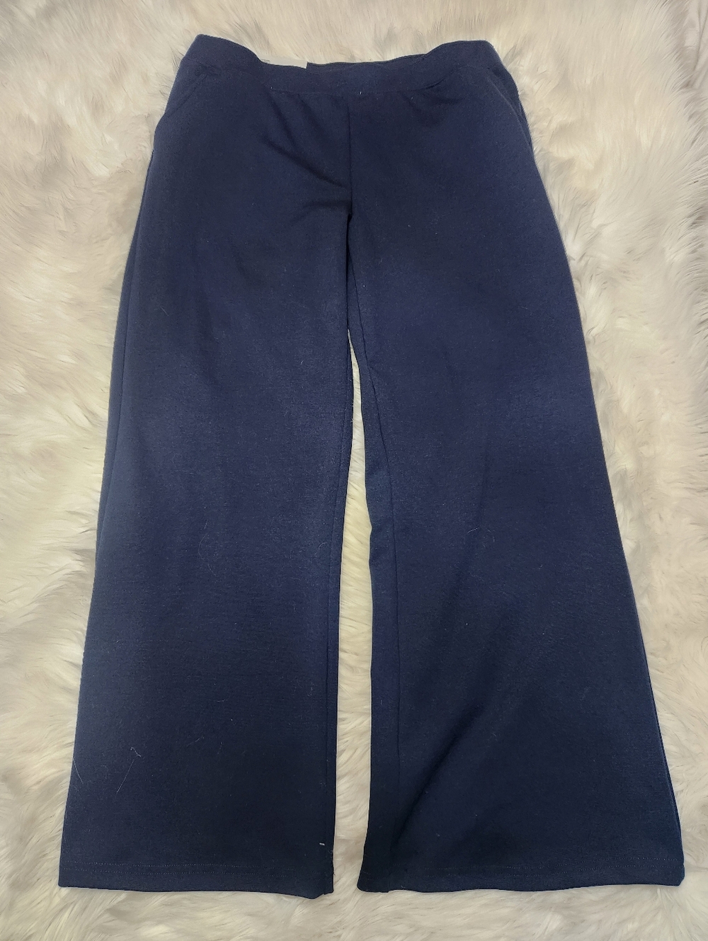 Serra Womens Athleisure Pointe Pants Pull On High Rise Blue Size Large